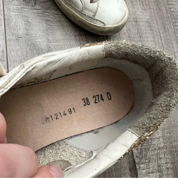 Golden Goose Superstar Sneakers Leather Snake Print Gold Glitter Heel Sz 38 (8) - Picture 16 of 16
